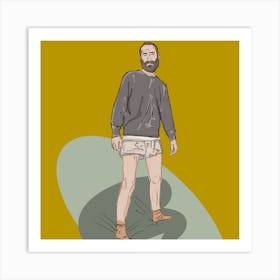 Man In Shorts Art Print