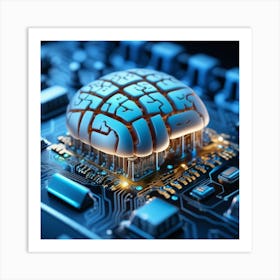 Brain On A Circuit Board 67 Art Print