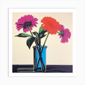 Gerbera Daisy 1 Pop Art Illustration Square Art Print