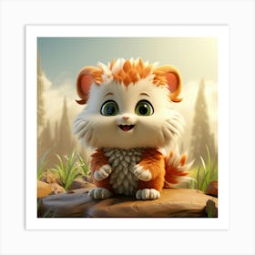 Cute Cartoon Squirrel 1 Art Print