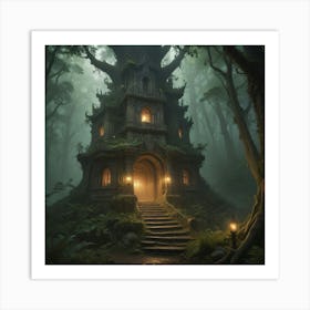 Treehouse In The Forest Art Print