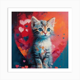 Valentine Kitten 2 Art Print