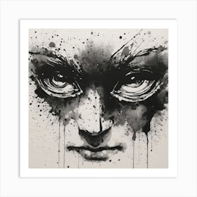 Face Painting, ink, watercolour Art Print