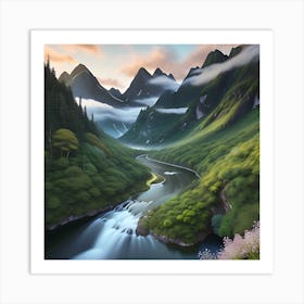 Serenity Amongst the Peaks Art Print