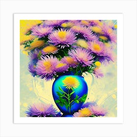 Aster Flowers 3 Art Print