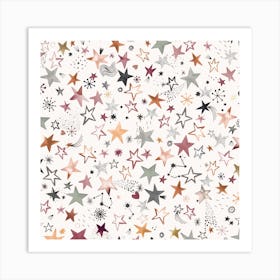 Winter Stars Copper Square Art Print