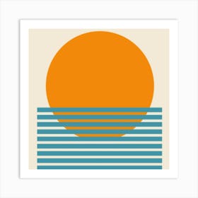 Bauhaus Sunset At The Beach Art Print