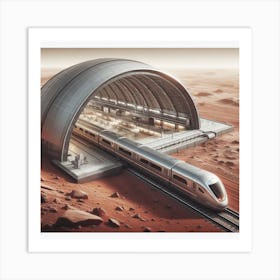 Train Station On Mars 1 Art Print