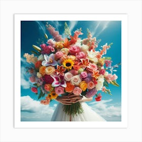 Large Bouquet Of Flowers Art Print