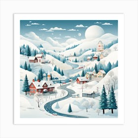 Winter Village for Christmas 1 Art Print