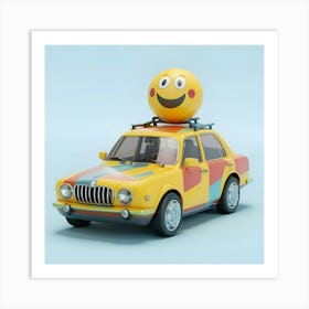 Smiley Car Art Print