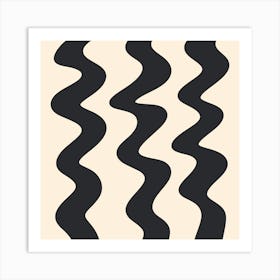 Squiggly Lines monochrome Art Print