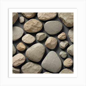 Rocks On A Black Background Art Print