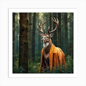 Deer In The Woods 27 Art Print