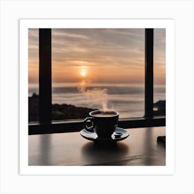 Sea View Morning Coffe Art Print