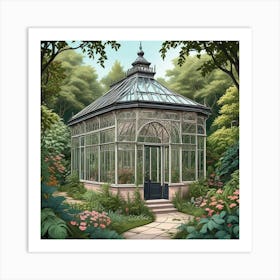 Into The Garden Ai Art Wall Art Design Illustration (2) Art Print