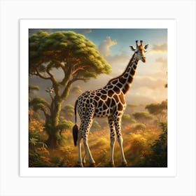 Giraffe In The Jungle Art Print