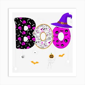 Boo Halloween Costume Spiders Pumpkin Halloween Women Girls Art Print