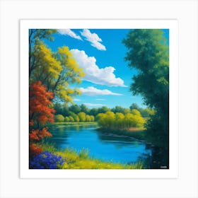 River Scene Art Print