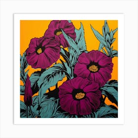 Black Eyed Susan 2 Pop Art Illustration Square Art Print