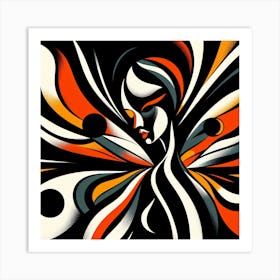 Colourful Abstract Female with Butterfly Wings Art Print