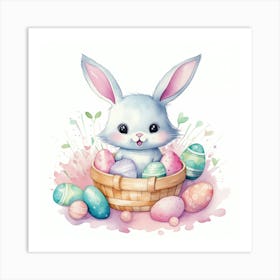 Easter Bunny In Basket 7 Art Print