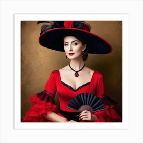 Woman In A Red Dress 10 Art Print
