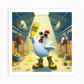 Chicken In A Barn Art Print