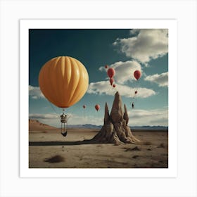 Hot Air Balloons In The Desert Art Print