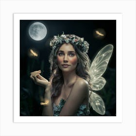 Fairy In The Moonlight 1 Art Print