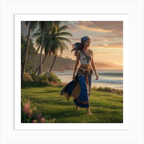 Girl in Bali Art Print