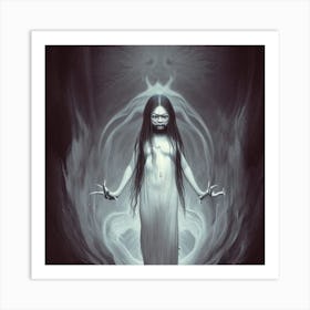 Woman In A White Dress Art Print