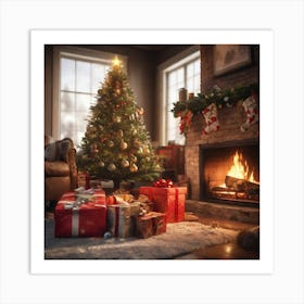 Christmas In The Living Room 45 Art Print