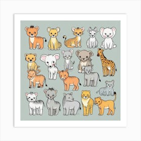 Zoo Animals Art Print