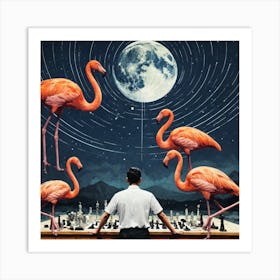 Flamingos 7 Art Print