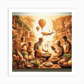 Cultural Cuisine Lessons: How to Cook Exotic Dishes and Learn About Their Origins Art Print