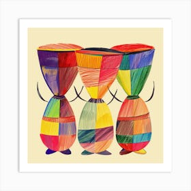 Three Djembes Art Print