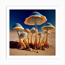 Fun Mushroom Group Art Print