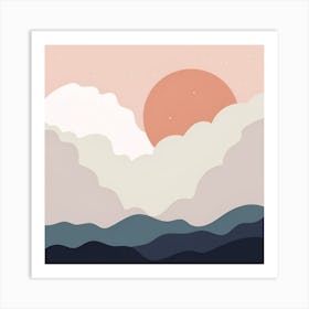 Sunset In The Mountains Art Print