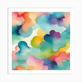 Watercolor Clouds 1 Art Print