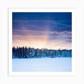 Abstract Landscape Showcasing The Battle Between Winters Chill And The New Years Promise Sun Rays (4) Art Print