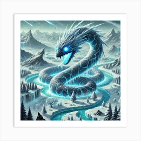 Yin Ice Serpent Ecosystem Manipulation Art Print