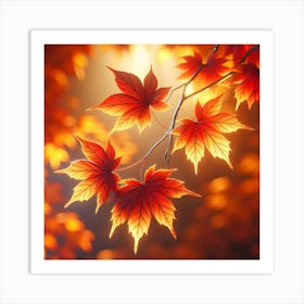 Autumn Leaves Background Art Print