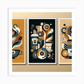 Set Of Three Abstract Posters Art Print