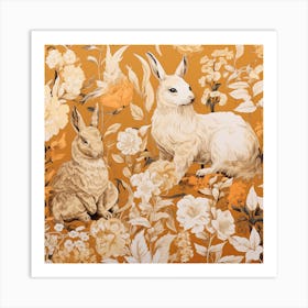 Fall Foliage Rabbit Square 3 Art Print