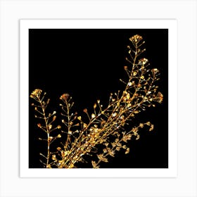 Gold Twigs Art Print