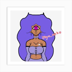 Alien afro girl v1 Art Print