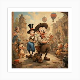 Mickey Mouse paintings art print Art Print