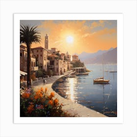 Harbour Harmony: Impressionist Seascape Art Print