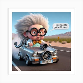 Cartoon Character Driving A Car 7 Art Print